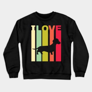 I Love Dachshund Distressed Vintage Dog Lover Gifts Crewneck Sweatshirt